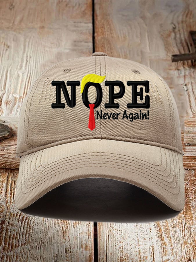 Nope Never Again Printed Baseball Cap