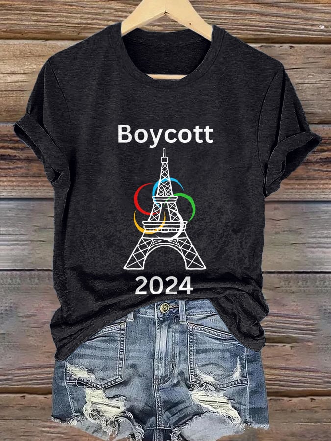 Retro Boycott 2024 Print T-Shirt