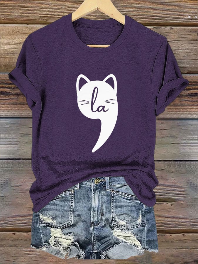 Women's Childless Cat Lady La Printed T-Shirt