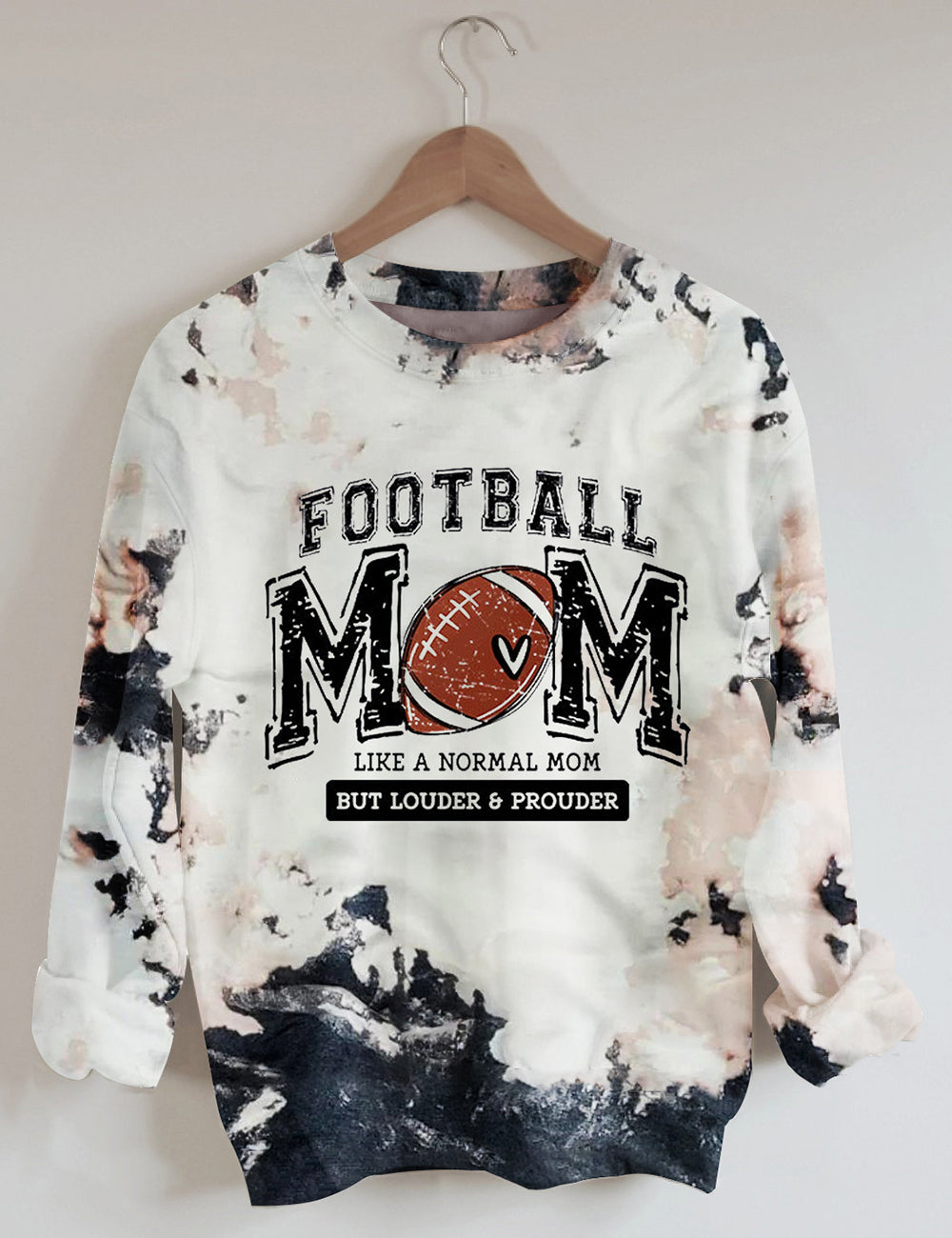 Women's Football Mom Like A Normal Mom But Louder Prouder Print Shirt