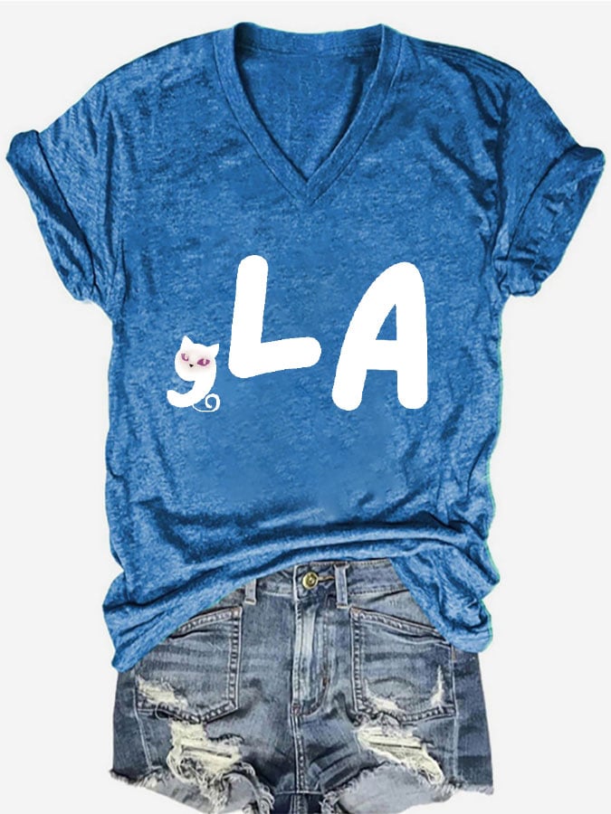 Women's Childless Cat Lady La Print T-Shirt