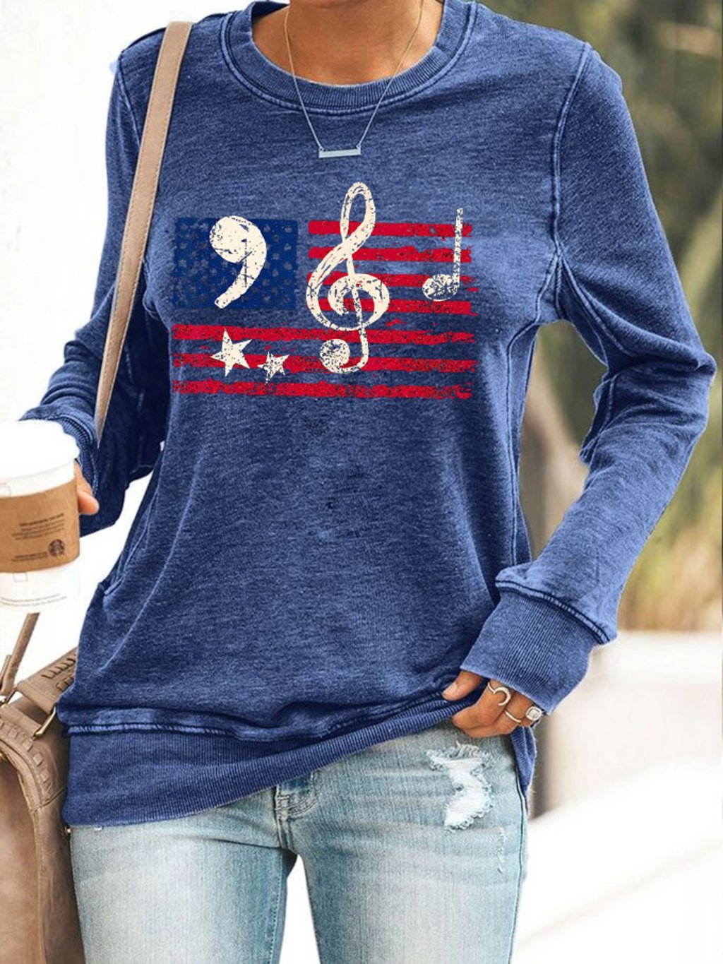 Women's Comma La Flag Printed Sweatshirt