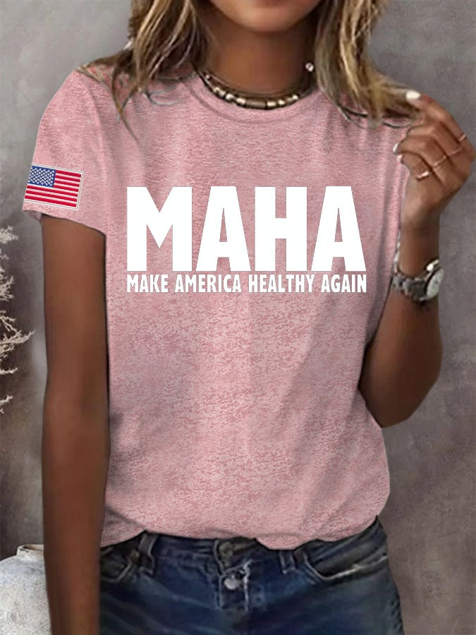 Women'S Maha Make America Healthy Again Printed T-Shirt
