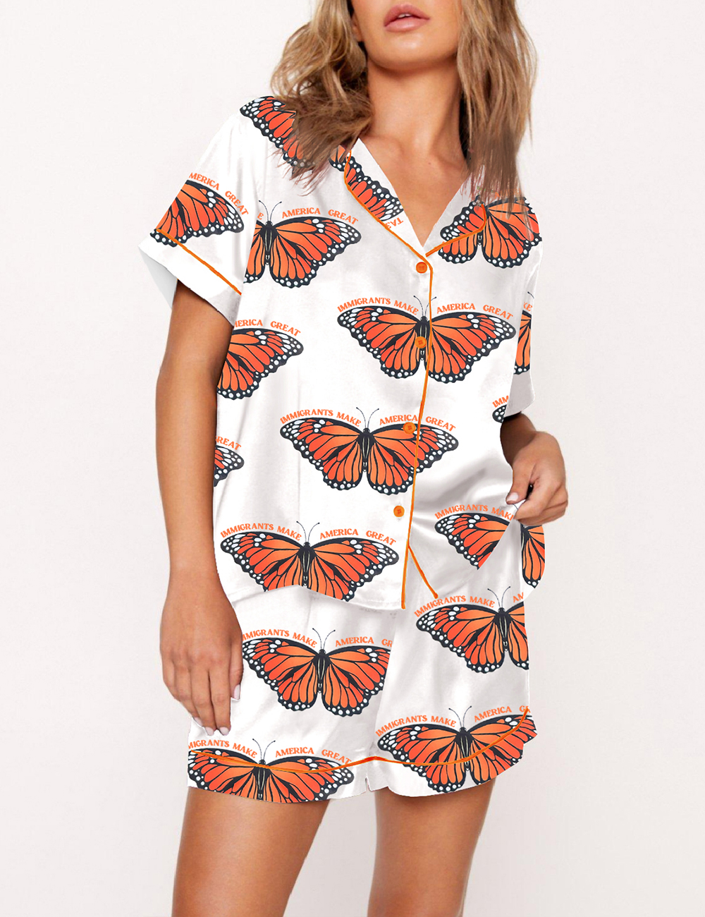 Women's Immigrants Make America Great Butterfly Pajama Set