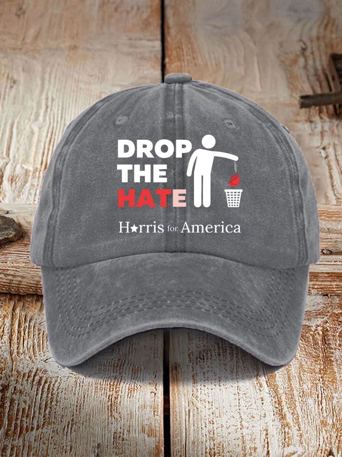 Drop The Hate Printed Casual Unisex Hat