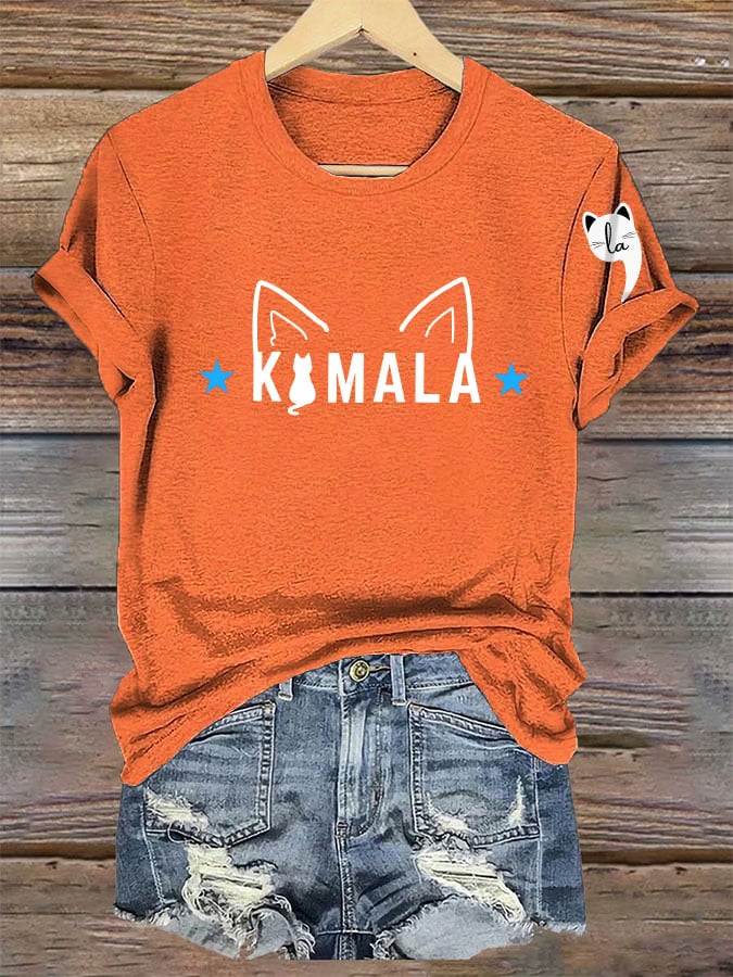 Women's La cat printed T-shirt