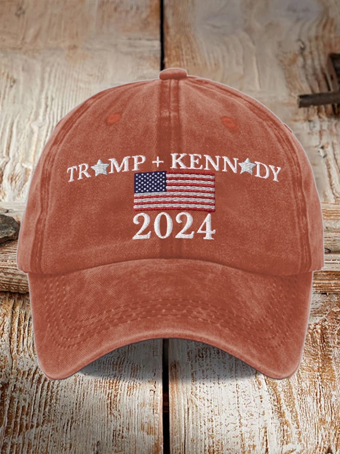 Unisex Distressed Washed Cotton Hot Spot Election Print Hat