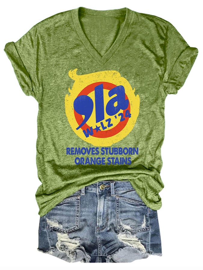Women's 2024 Removes Stubborn Orange Stains Print T-Shirt