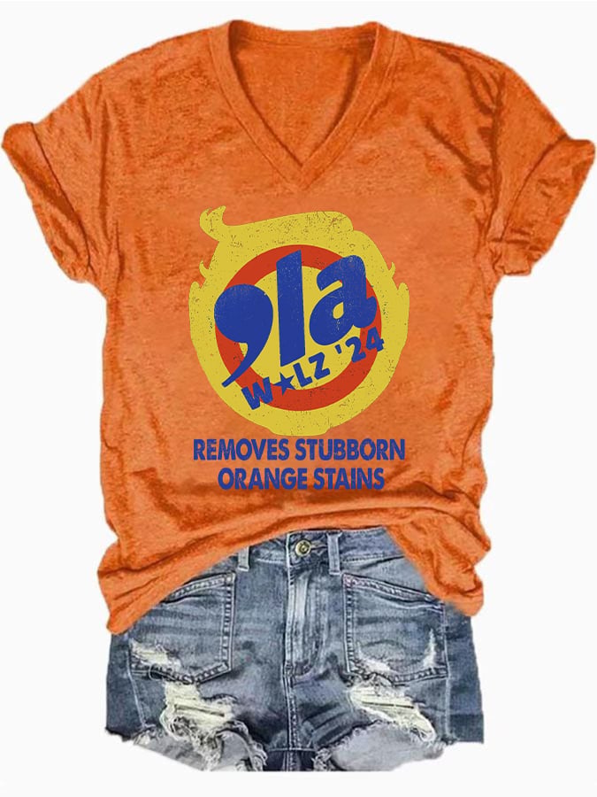 Women's 2024 Removes Stubborn Orange Stains Print T-Shirt