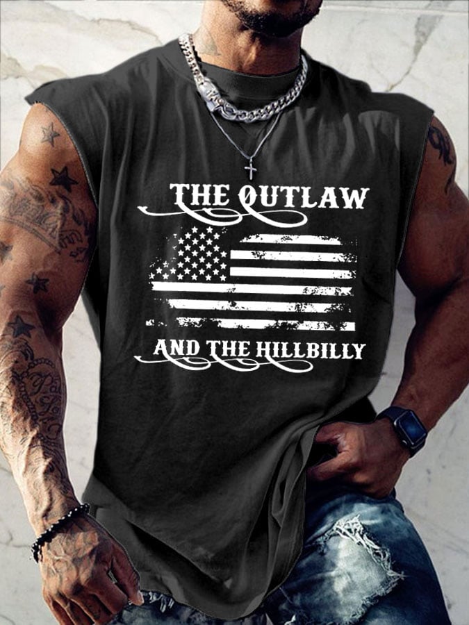 Men's The Outlaw and The Hillbilly Printed Casual Tank Top