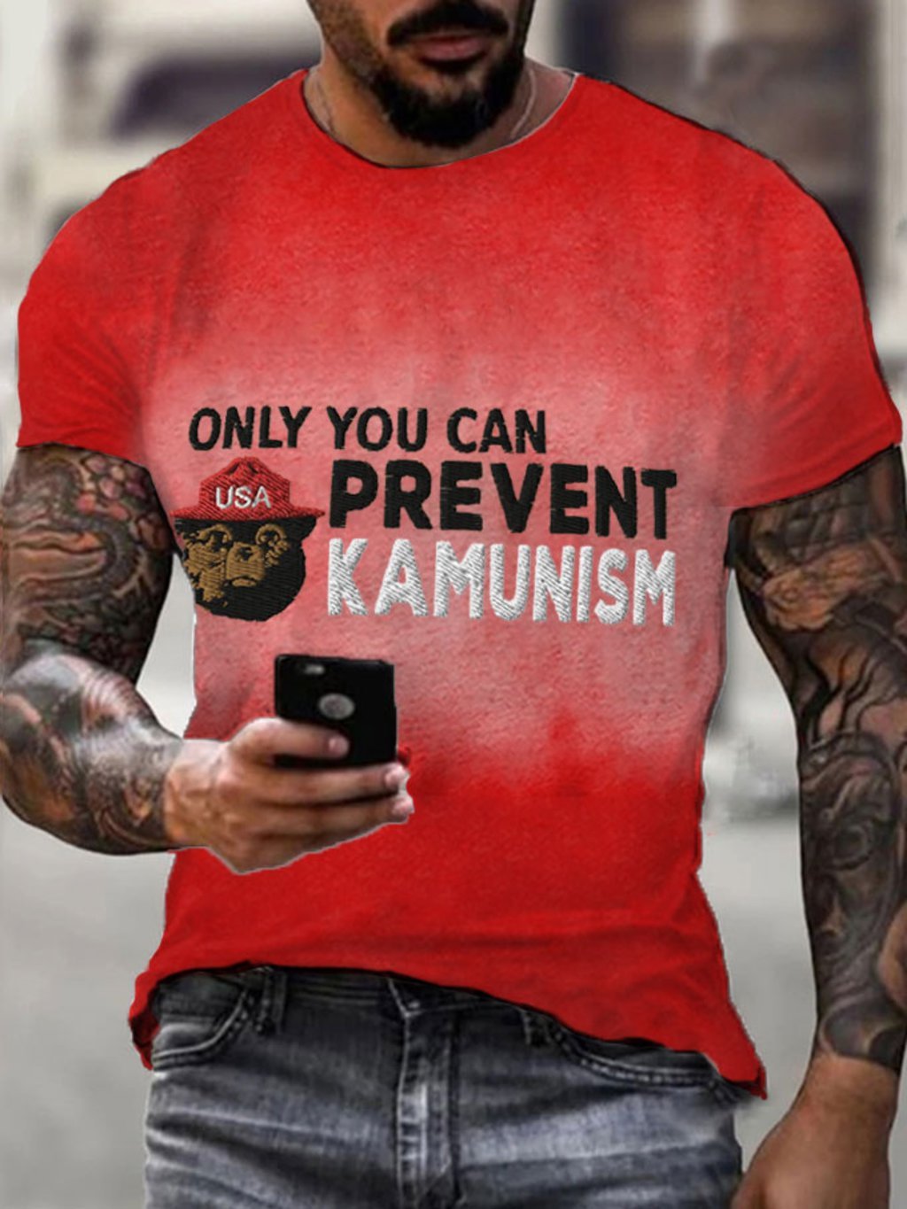 Men's Only You Can Prevent Kamunism Print T-Shirt