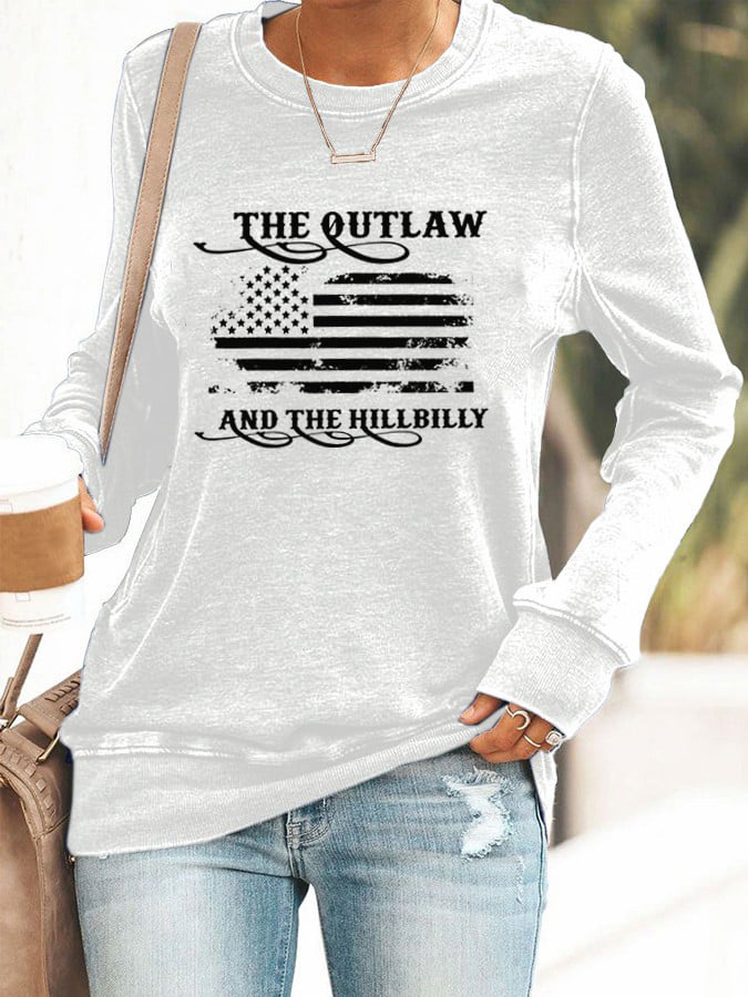 Women's The Outlaw and The Hillbilly Printed Casual Sweatshirt