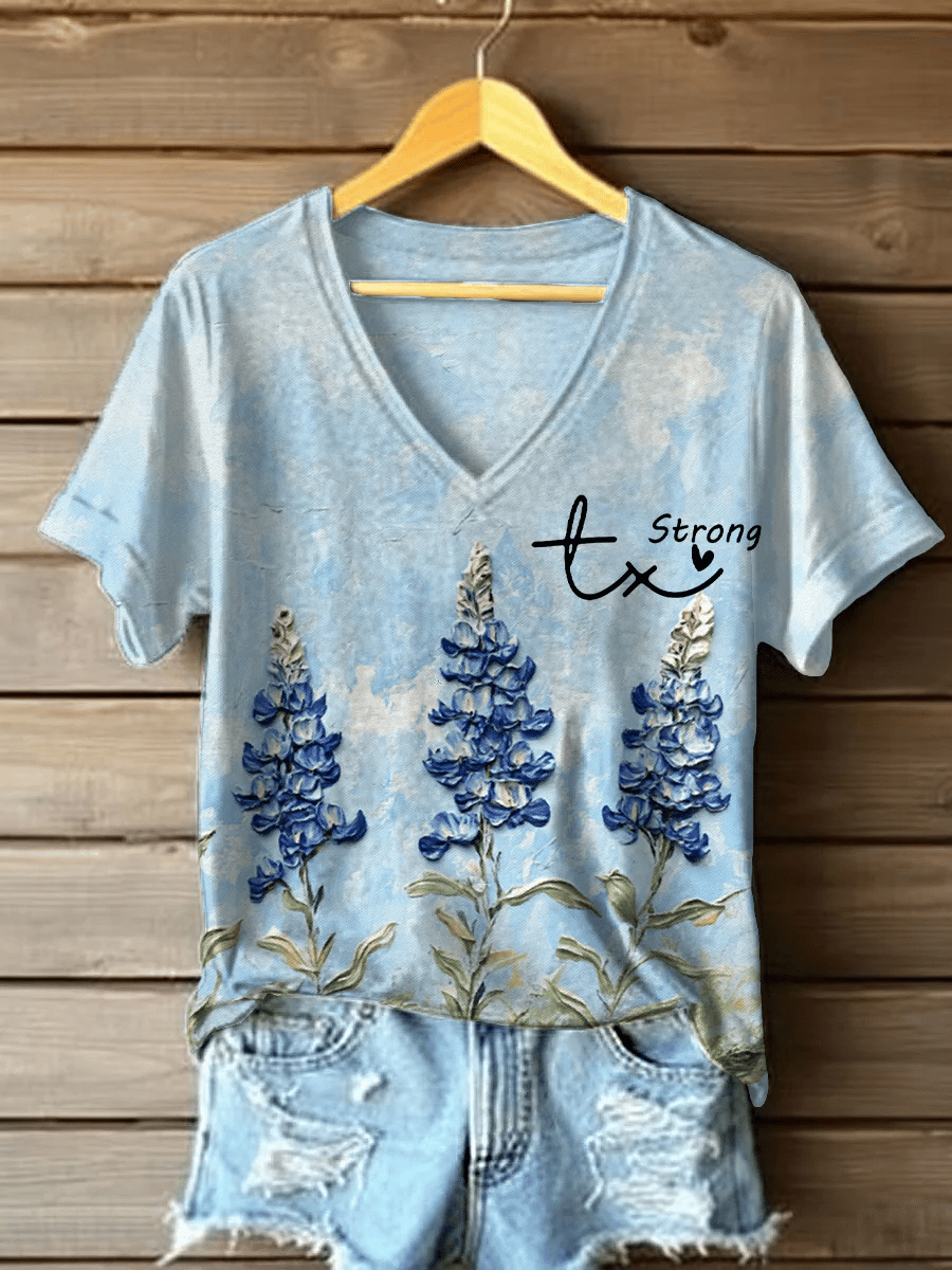 Women's Texas Strong Printed Short-Sleeved T-Shirt