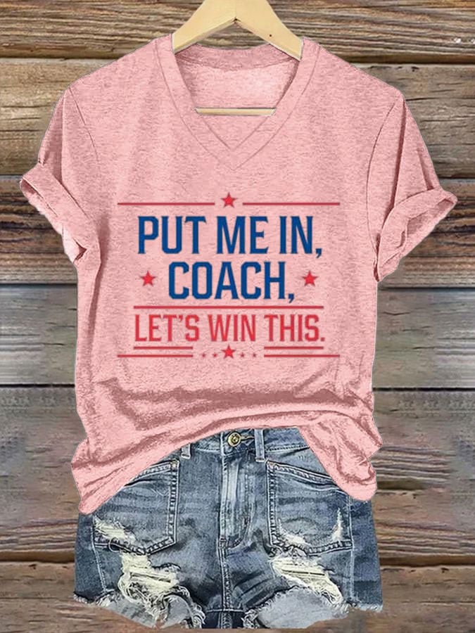 Women's Put Me In Coach Let‘s’ Win This Print Casual T-Shirt