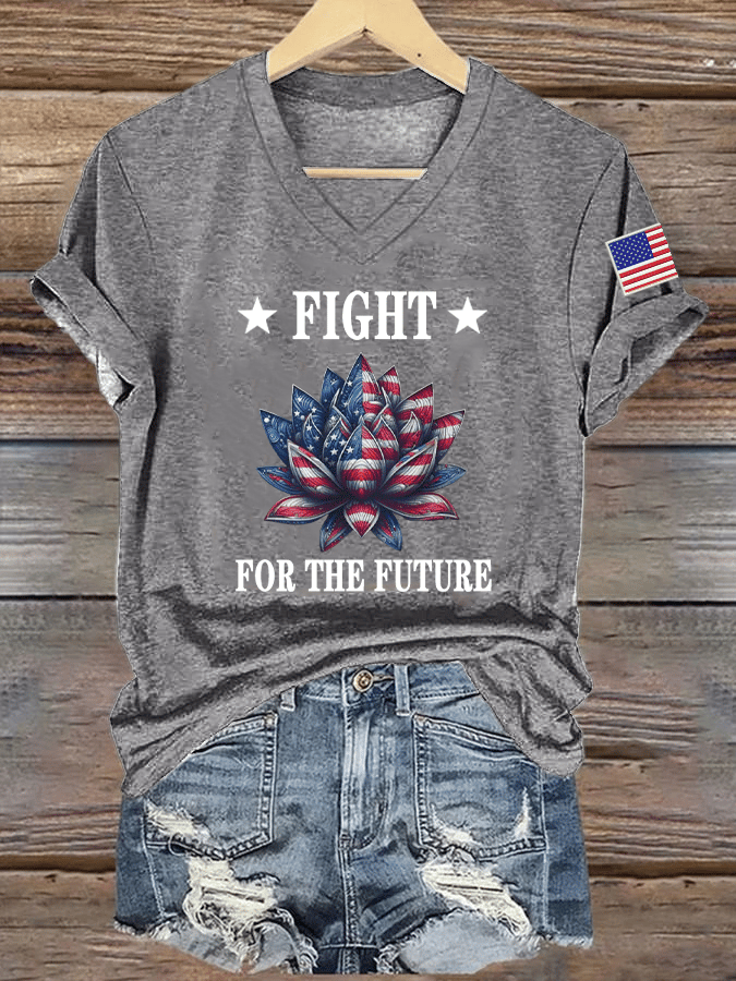 Women's Fight For The Future Printed Round Neck Short Sleeve T-Shirt