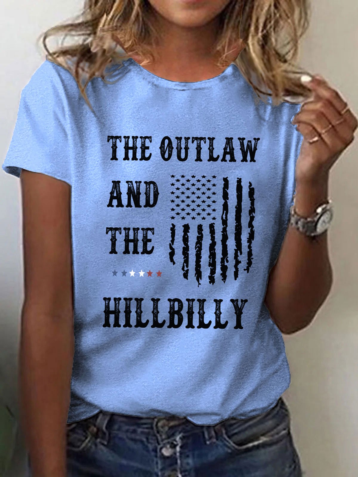 Women's The Outlaw and The Hillbilly Print Crew Neck T-Shirt