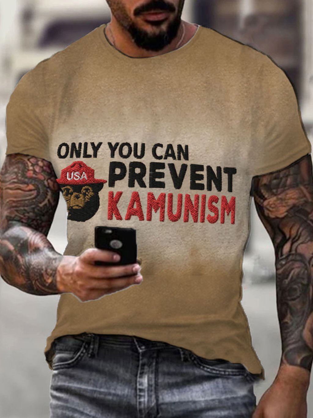 Men's Only You Can Prevent Kamunism Print T-Shirt