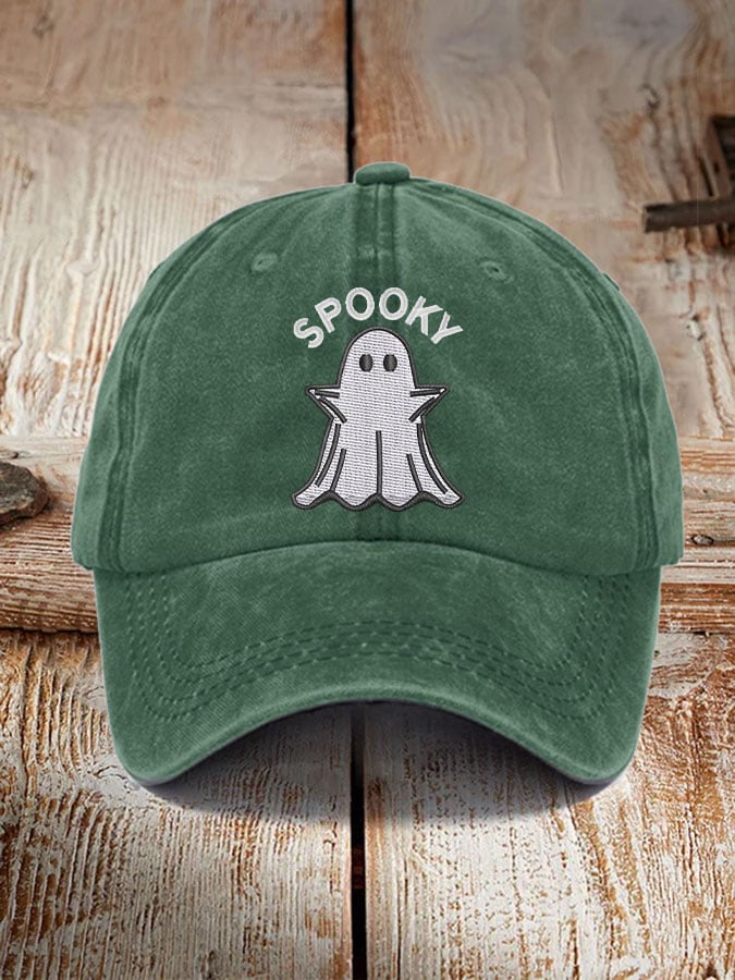 Halloween spooky washed baseball hat
