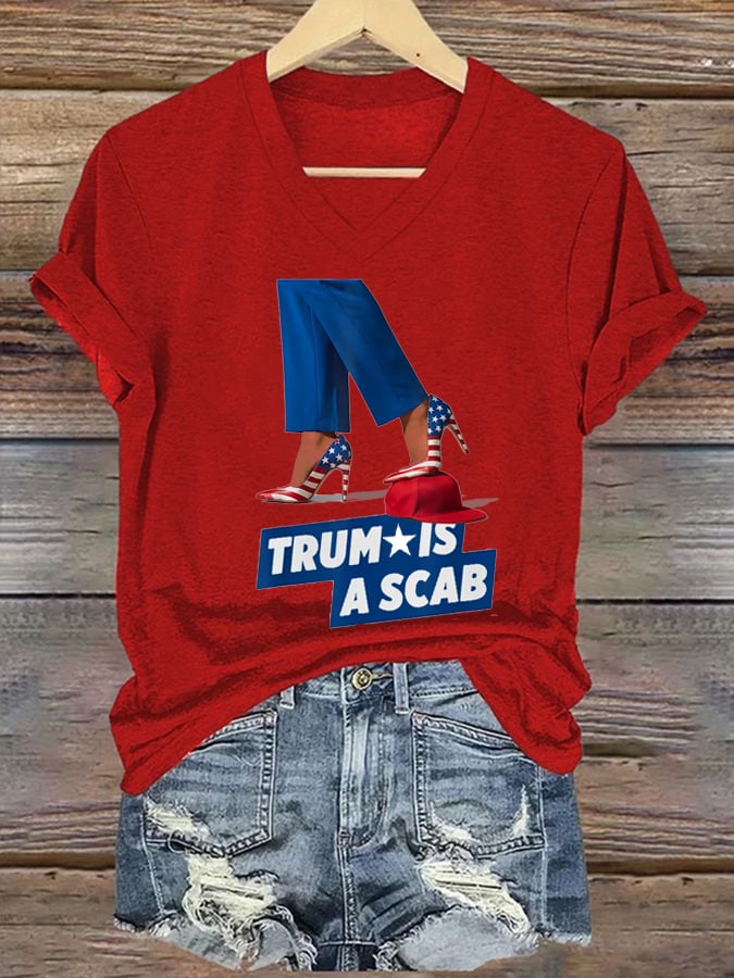 Women's general election hot comma la printed casual T-shirt