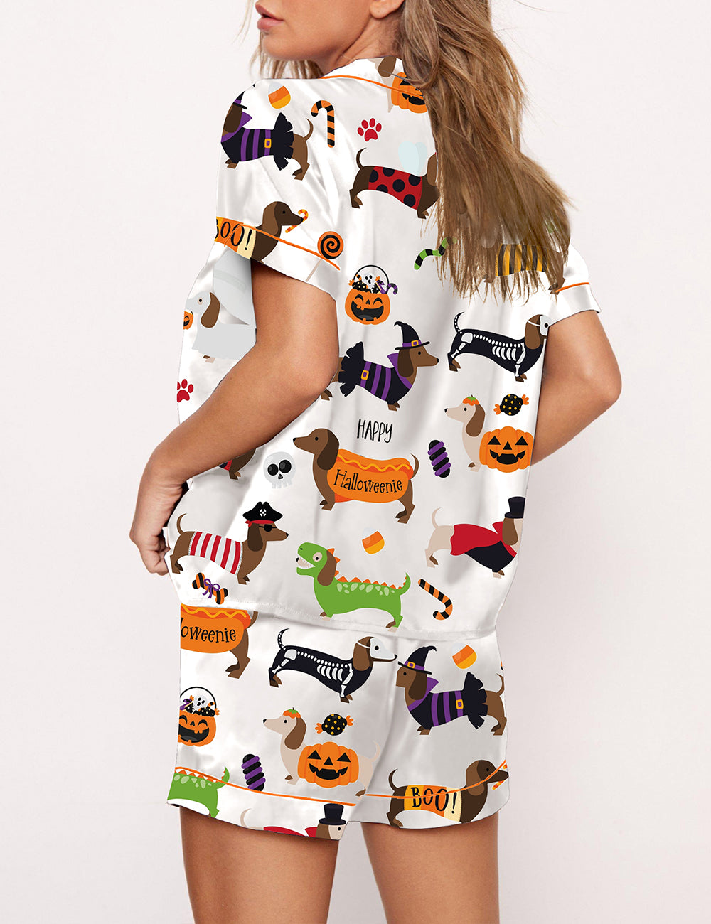 Women's Dog Halloween Print Pajama Set