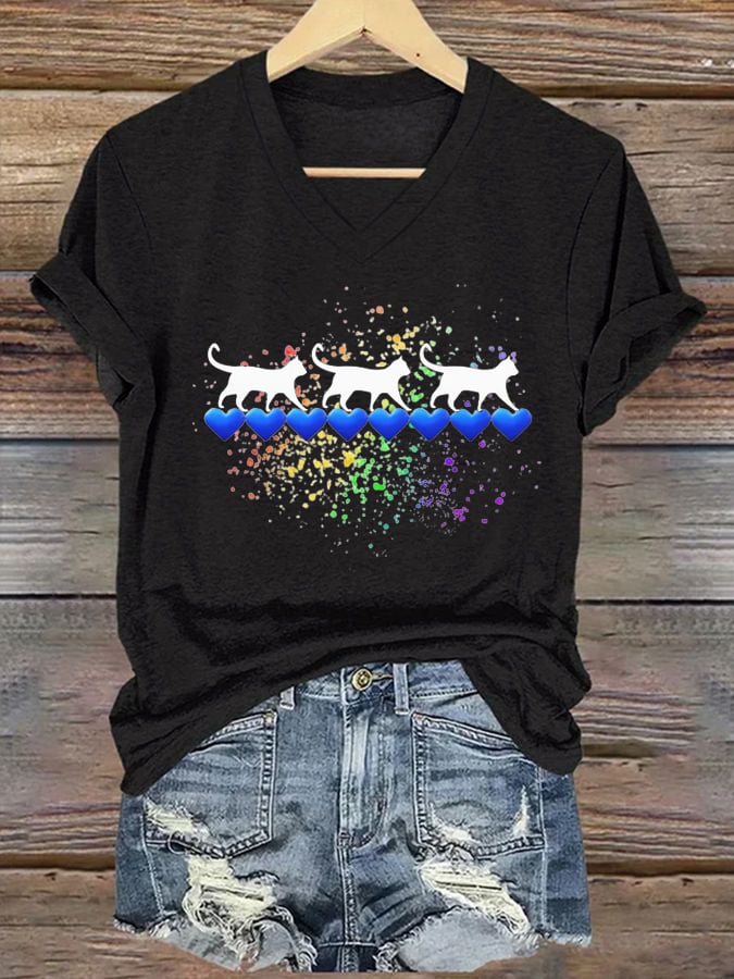 Women's Election Hot Cat Printed Casual T-shirt