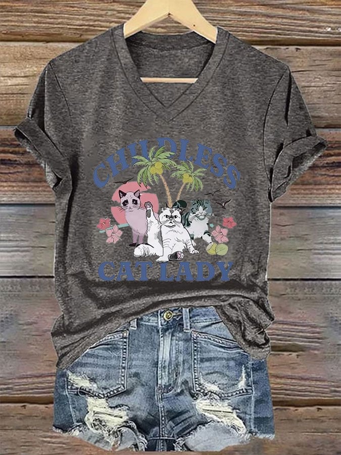 Women's Childless Cat Ladies Print T-Shirt