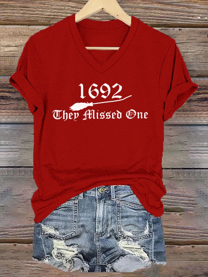 Women's 1692 They Missed One Print V-Neck T-Shirt