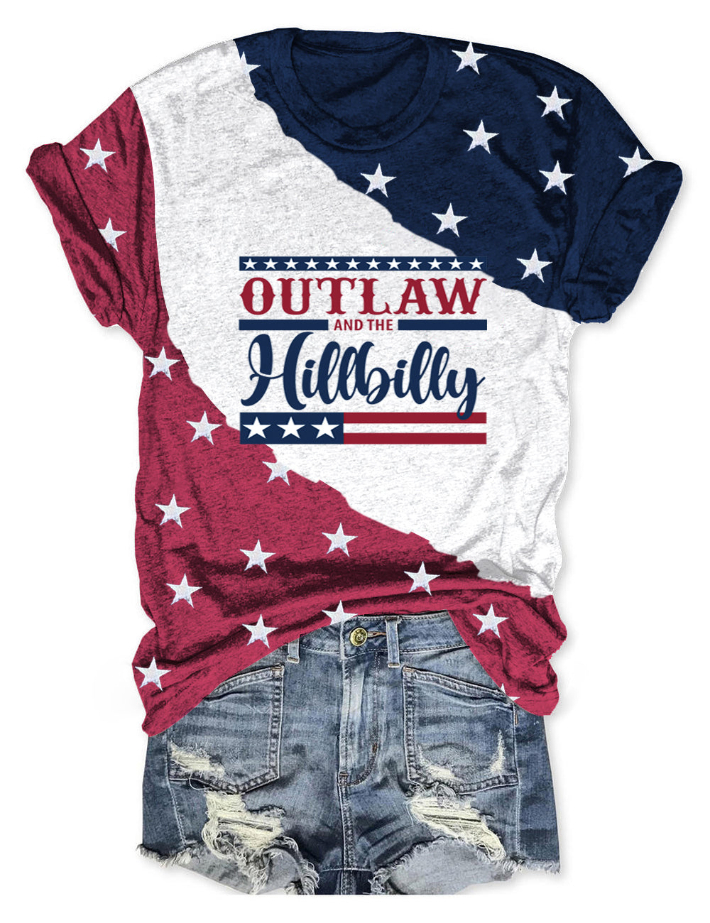 Women's America Outlaw And The Hillbilly Print T-Shirt