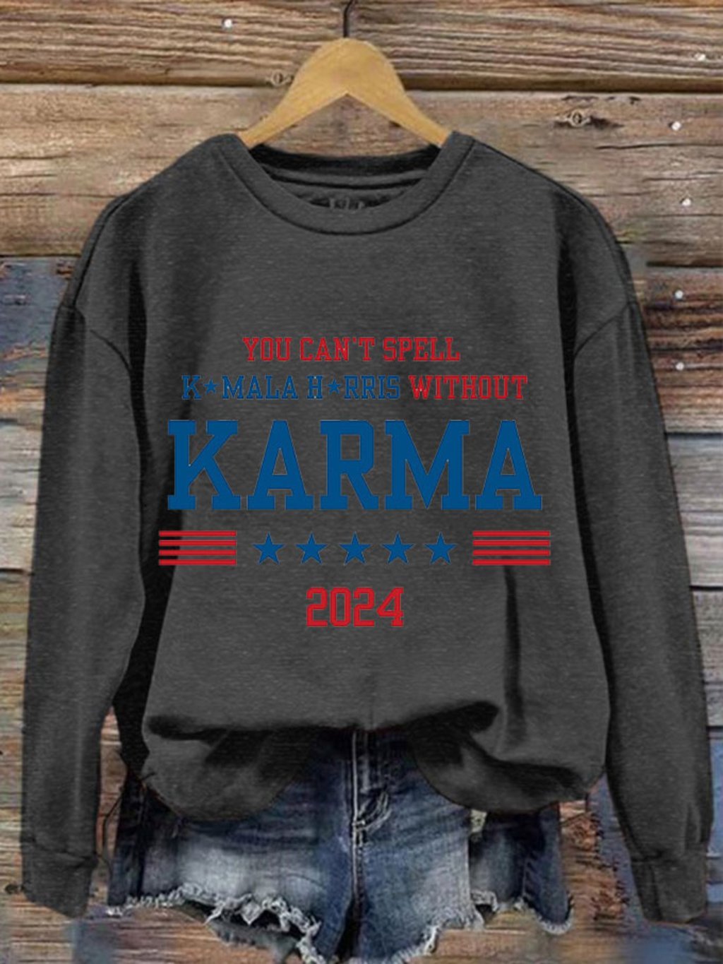 Women's You Can't Spell Comma La Without Karma 2024 Printed Sweatshirt