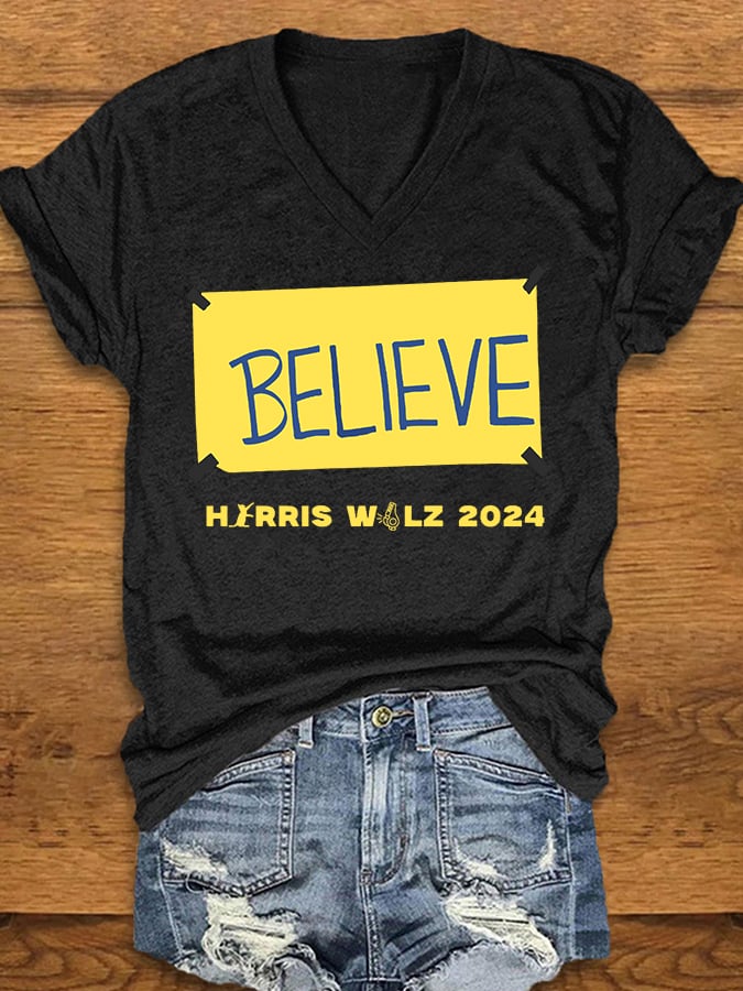 Women's believe printed T-shirt