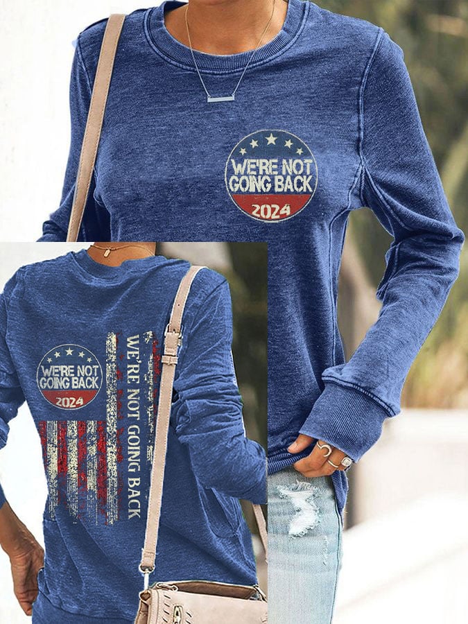 Women's We're Not Going Back Flag Print Sweatshirt