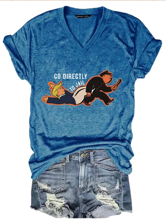 Women's Go Directly to Jail Printed T-Shirt