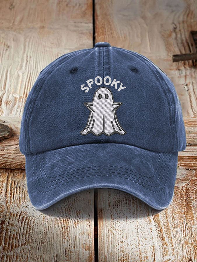 Halloween spooky washed baseball hat