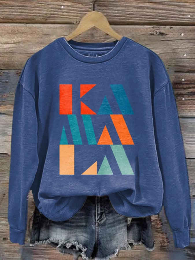 Women's comma la print crew neck sweatshirt