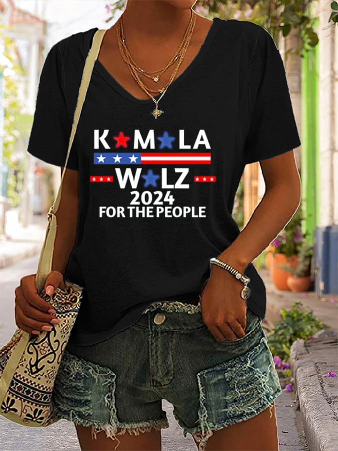 Women's La  For The People 20024 Printed Short-Sleeved T-Shirt