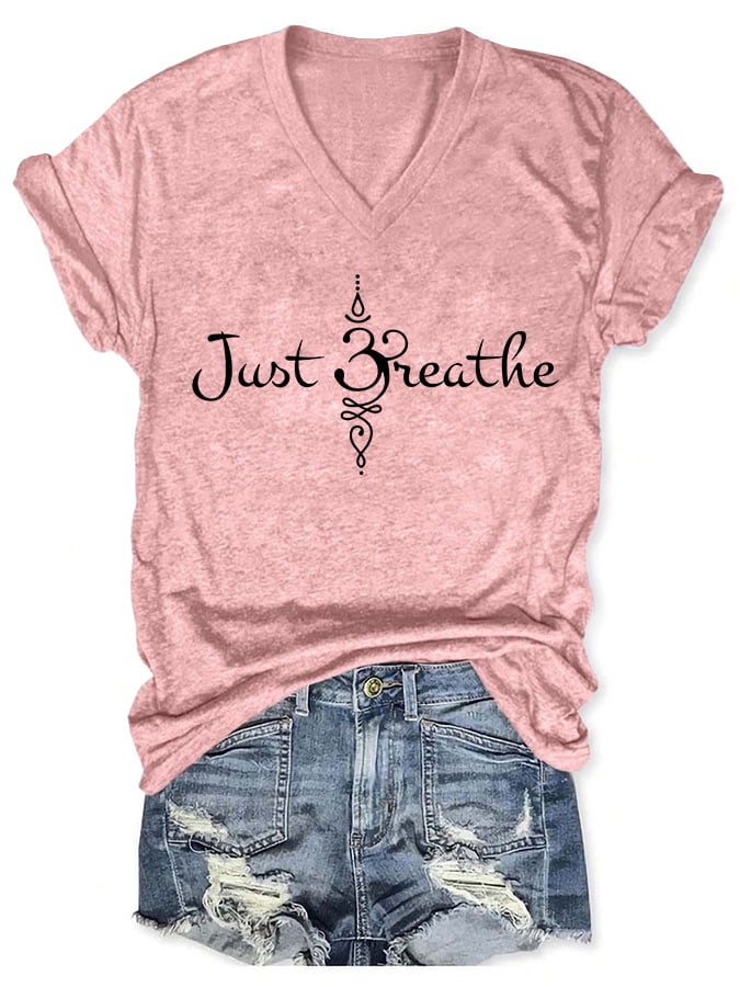 Women's Just Breathe Print T-shirt