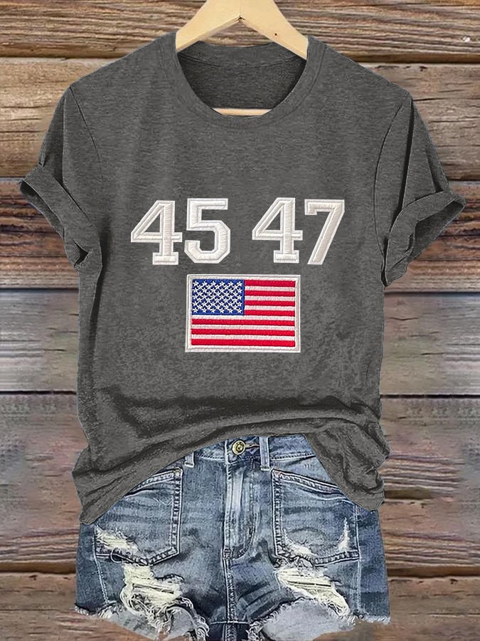 Retro 45 47 Print T-Shirt