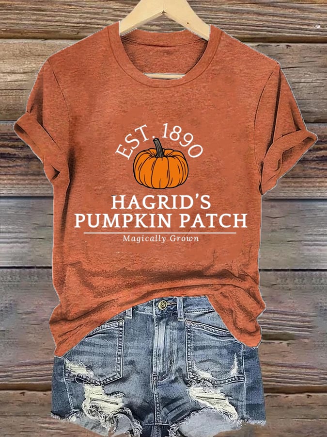 Women'S  Hagrid’s Pumpkin Patch Print Casual T-Shirt