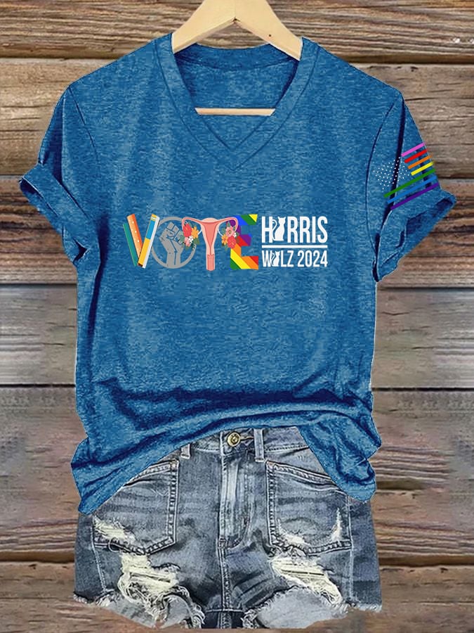 Women's Vote La print casual T-shirt
