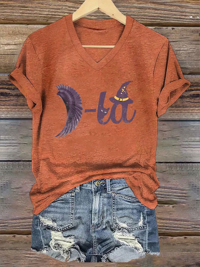 Women's Retro Comma La Halloween Casual T-Shirt