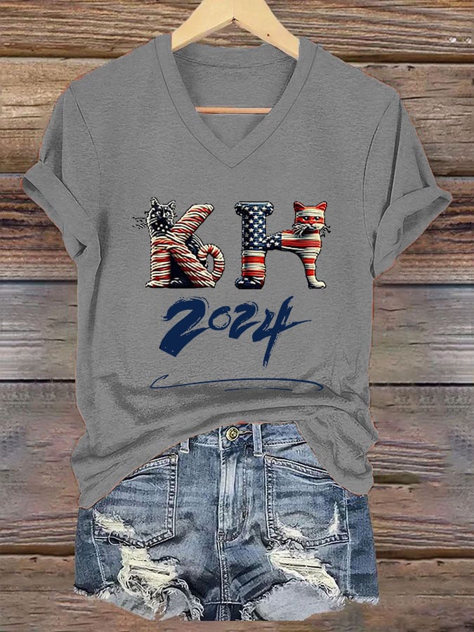 Women's K.H.  Flag Cat 2024 Print T-Shirt