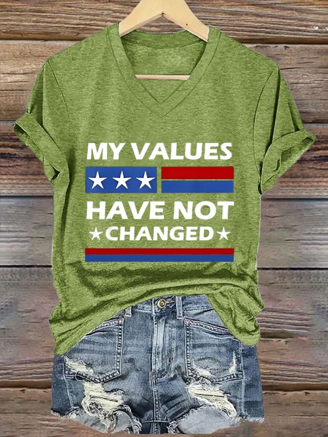 Women's My Values Have Not Changed Print Casual T-Shirt