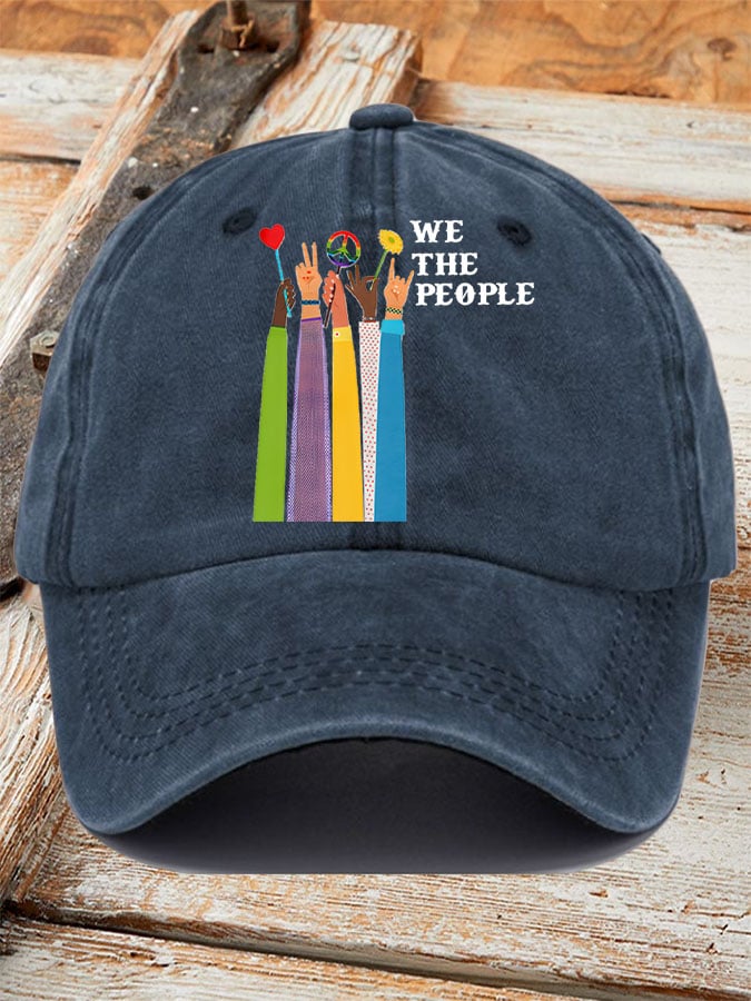 Retro We The People Peace Printed Baseball Cap
