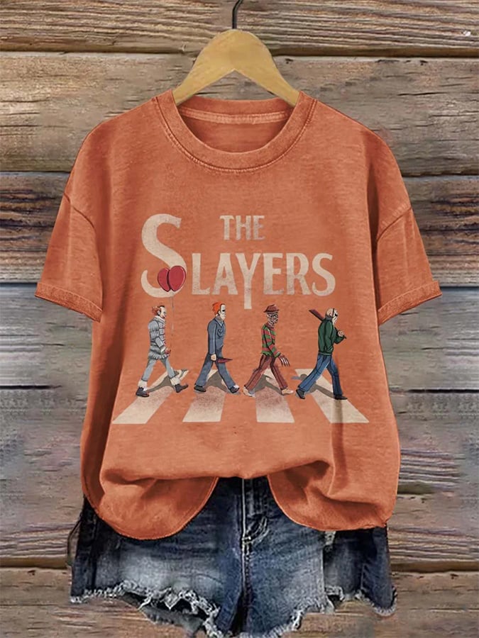 Women's The Slayers Horror Monster Killer Halloween Art Print T-shirt