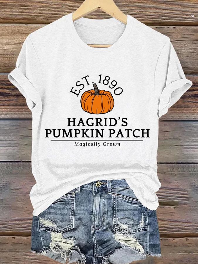 Women'S  Hagrid’s Pumpkin Patch Print Casual T-Shirt