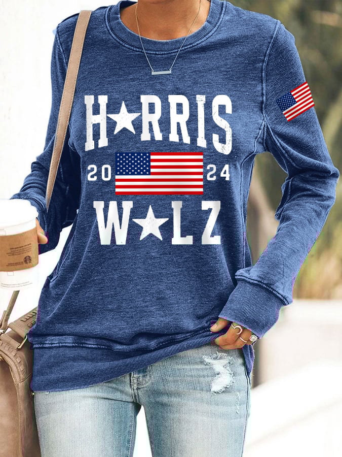 Women's The Prosecutor And The Coach 2024 American Flag Sweatshirt