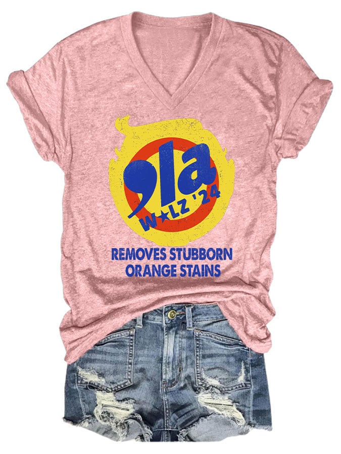 Women's 2024 Removes Stubborn Orange Stains Print T-Shirt