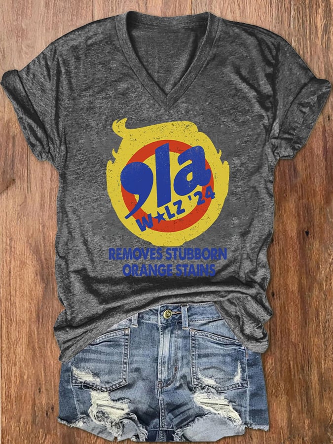 Women's 2024 Removes Stubborn Orange Stains Print T-Shirt