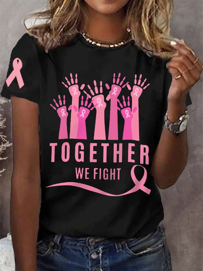 Women's Together We Fight Breast Cancer Awareness Warrior Tee