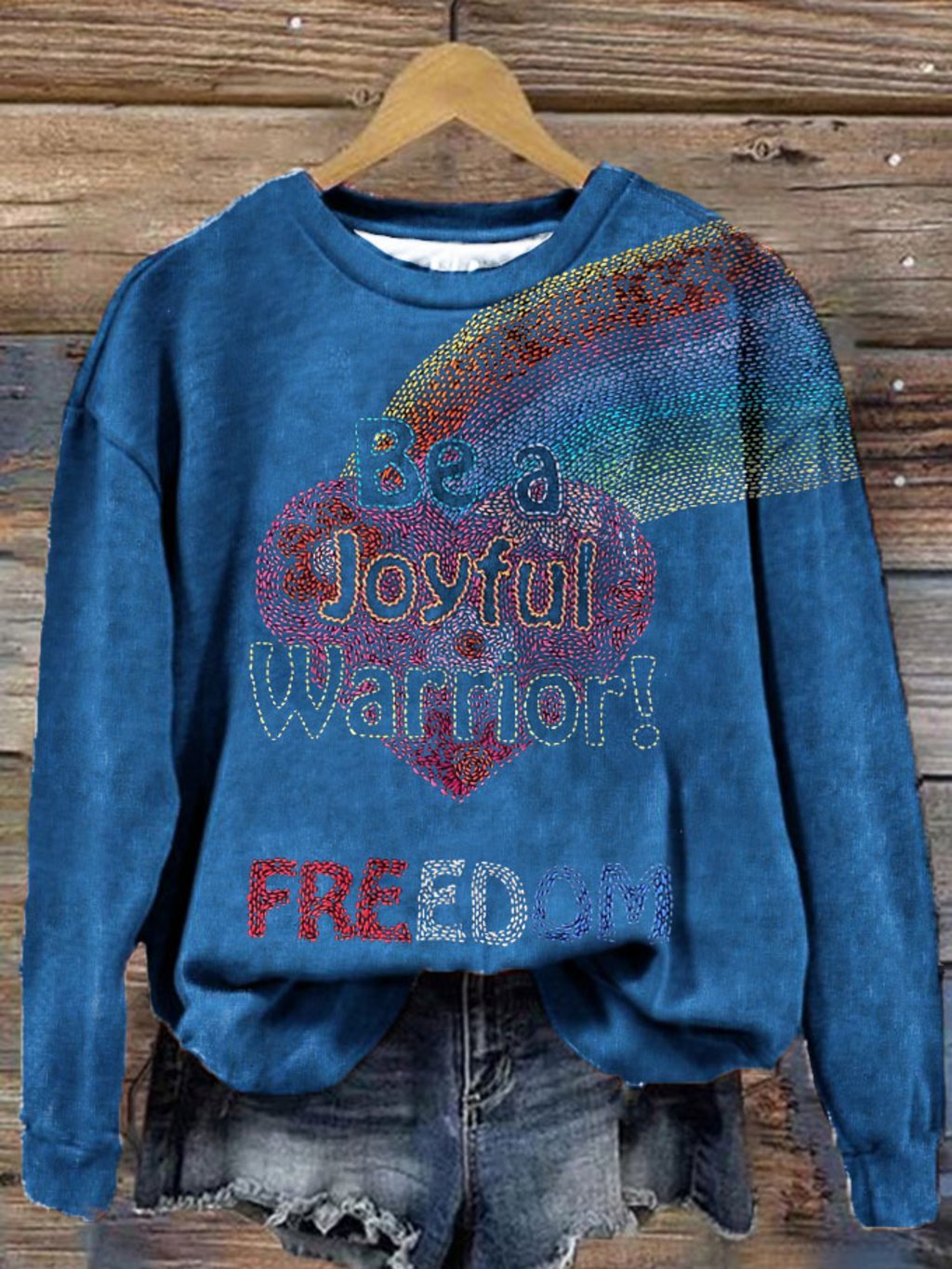 Women's Be A Joyful Warrior Freedom Printed Sweatshirt